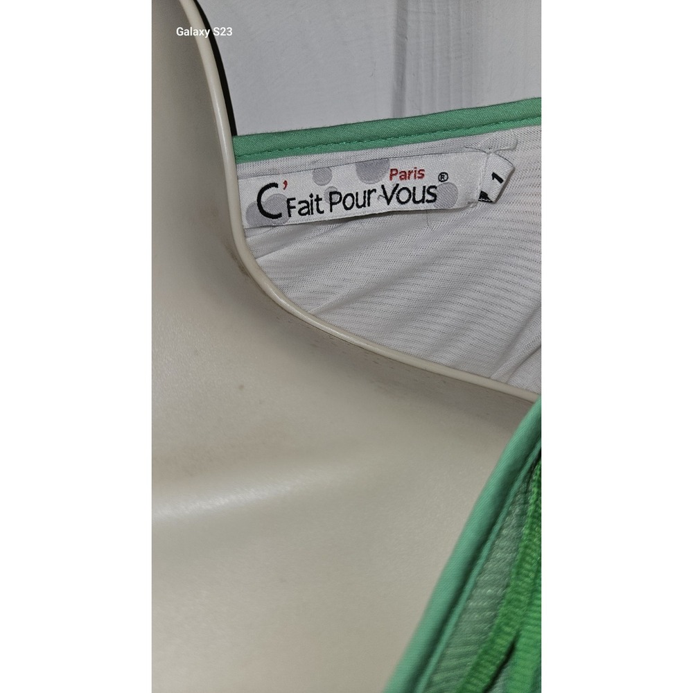 C' Fait Pour Vous Paris Boho Patchwork Sheath Sundress Green White Size 1 Garden - Picture 4 of 4
